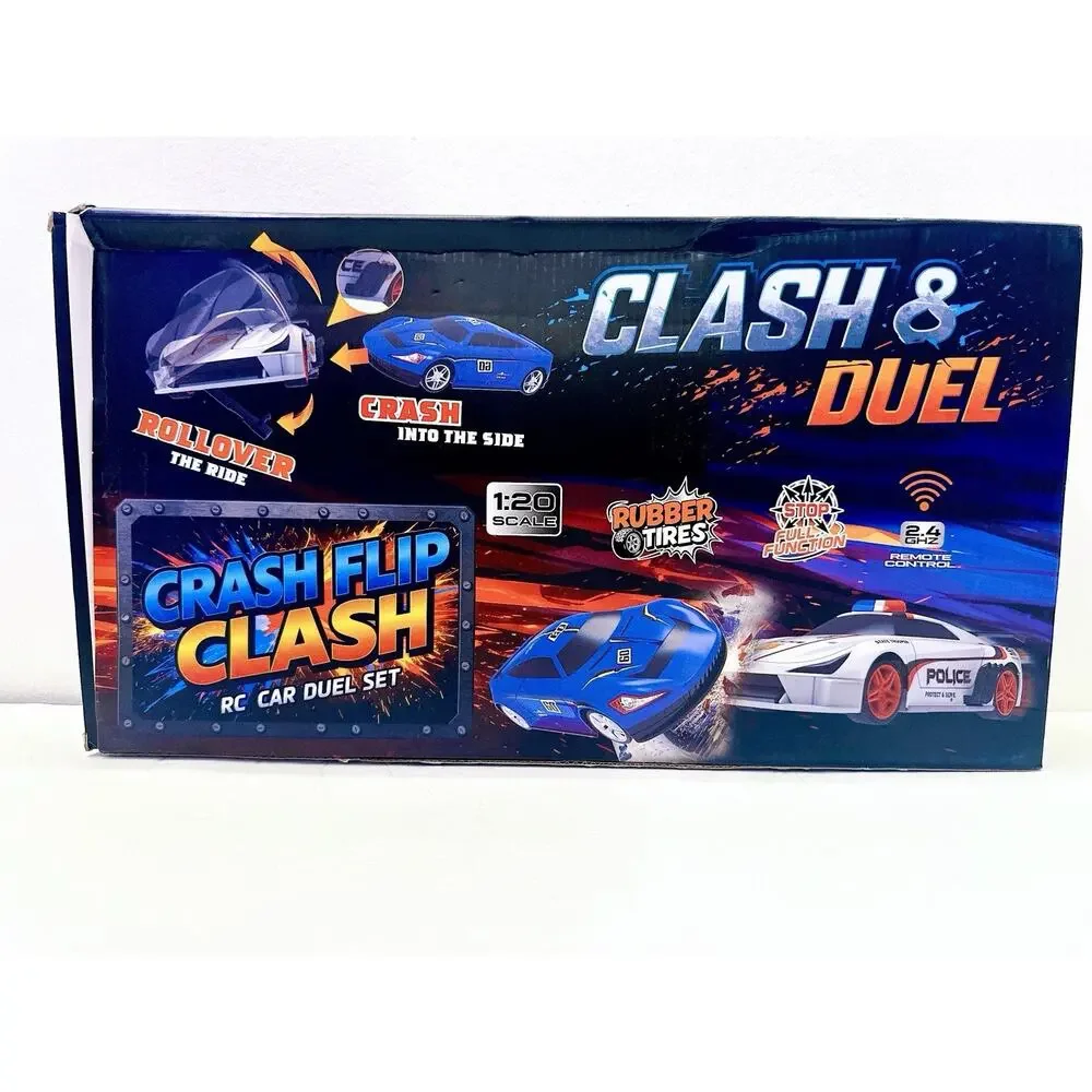 RC Car Remote Controller Car Toys Cop Dual Set Crash Flip Clash 1:20 Boys 6+